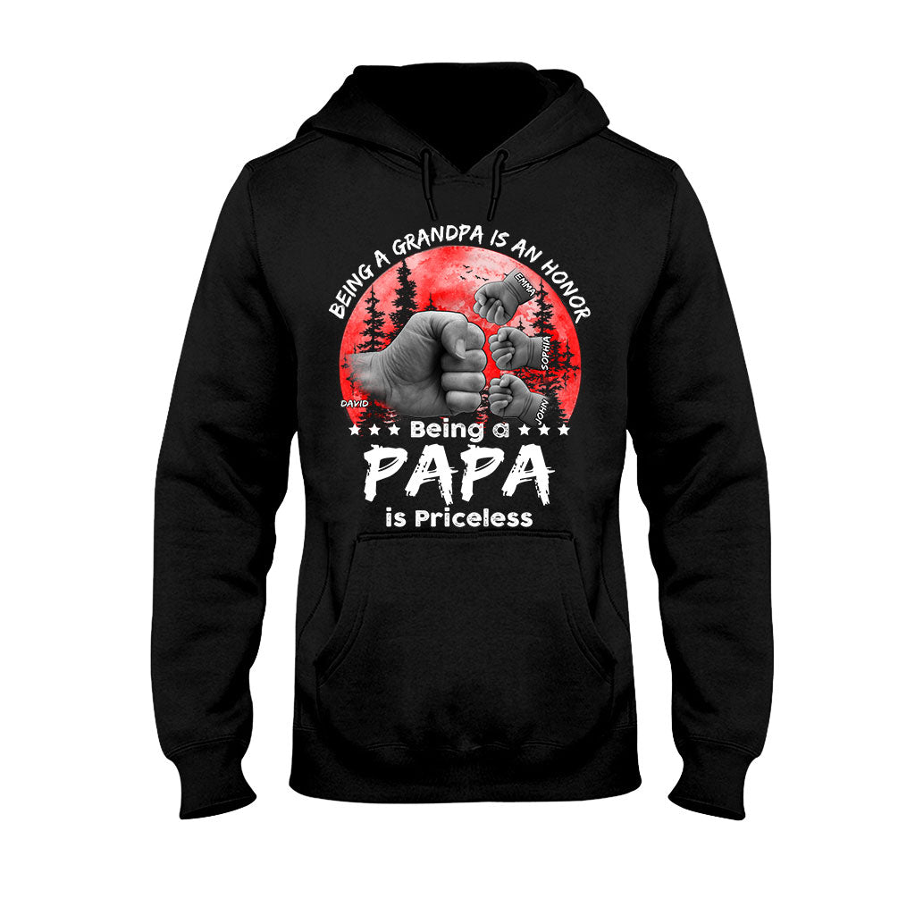 Father Son Red Moon Fist Bump - Personalized Father T-shirt And Hoodie