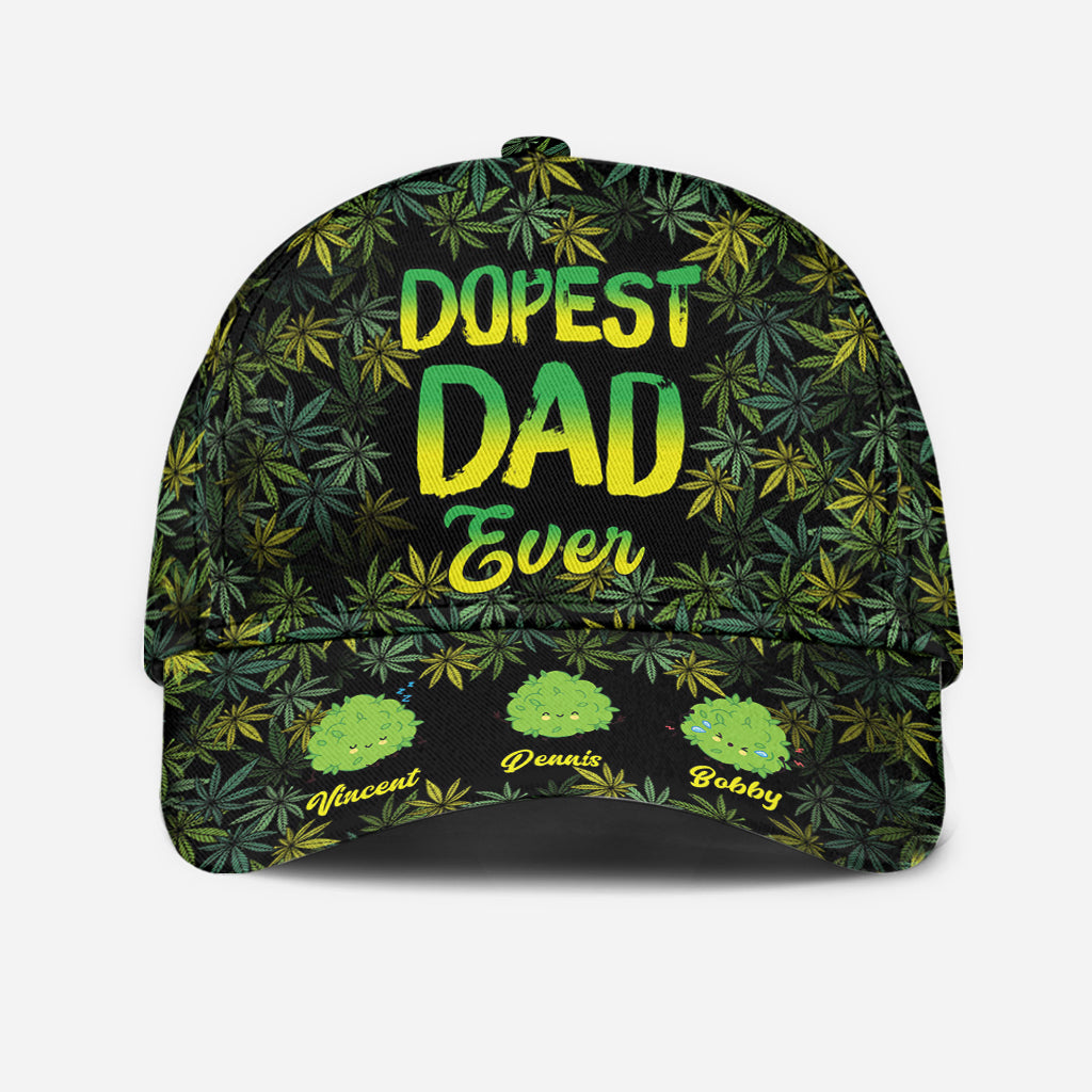 Dopest Dad Ever - Personalized Weed Classic Cap