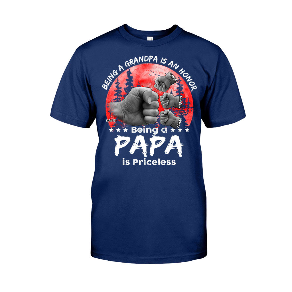 Father Son Red Moon Fist Bump - Personalized Father T-shirt And Hoodie