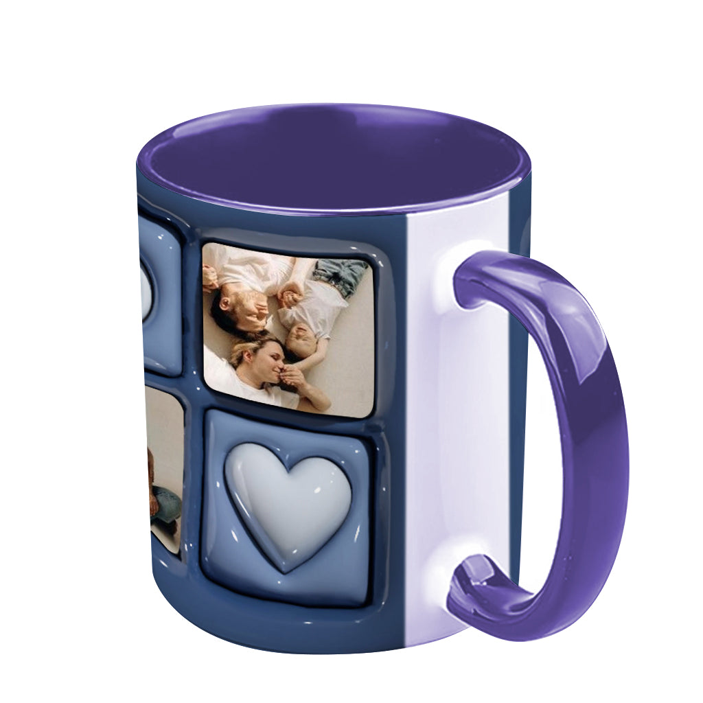 Upload Photo Father And Children - Personalized Father Accent Mug