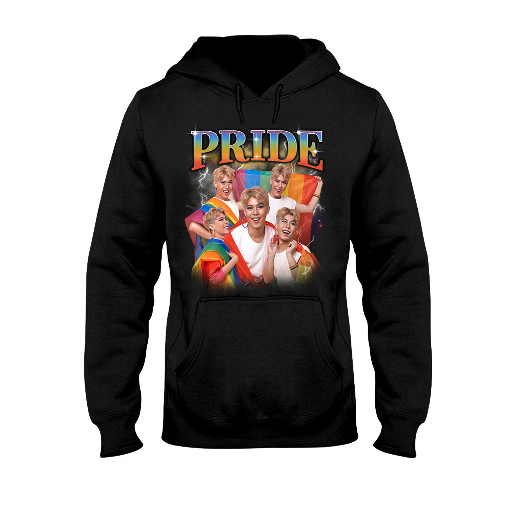 Photo personnalisée style rap bootleg Pride - T-shirt et sweat à capuche personnalisés pour soutenir la communauté LGBT