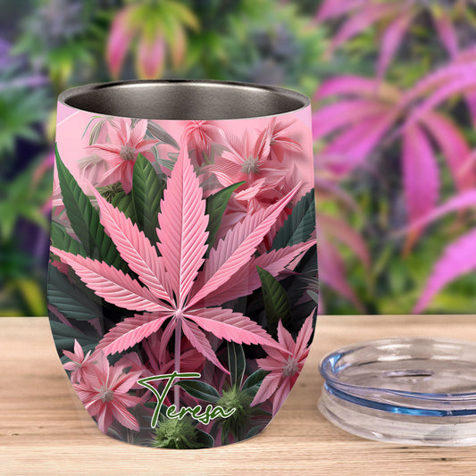 Joli petit fumeur de cannabis - Gobelet à vin personnalisé