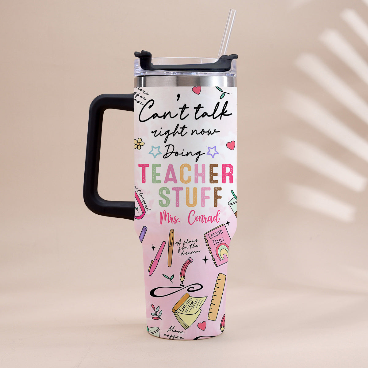 Fournitures pour enseignants - Gobelet isotherme personnalisé avec poignée