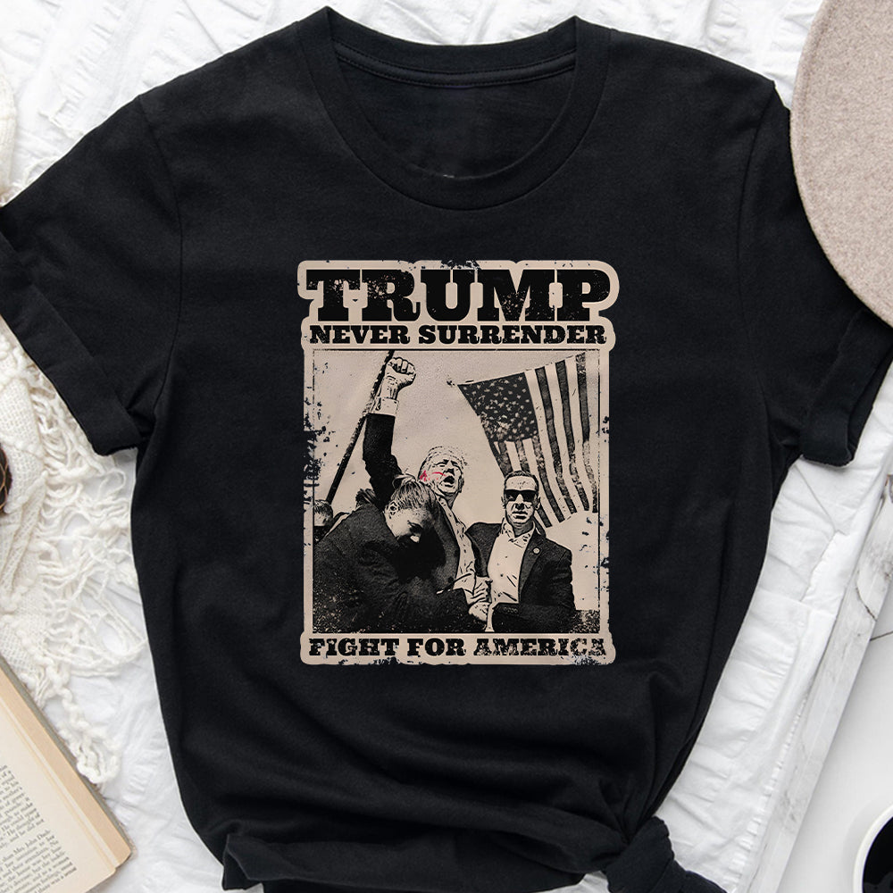 „Niemals aufgeben“-Shirt, „Kämpfe für Amerika“-T-Shirt, Retro-Rallye-Shirt & Hoodie