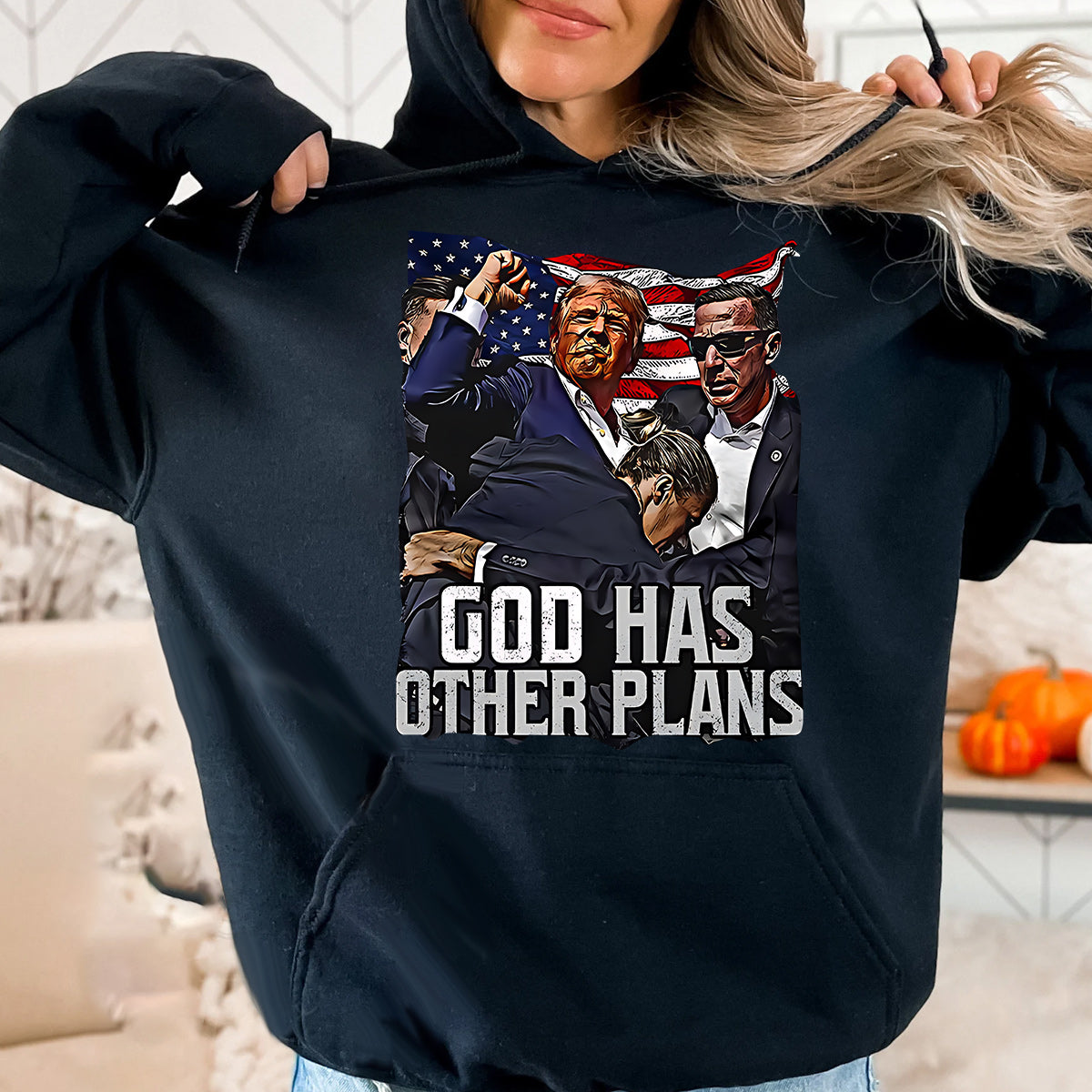 Dieu a d'autres plans, T-shirt « L'union fait la force », T-shirt « Ne jamais se rendre », T-shirt « Luttons pour l'Amérique », T-shirt « Rassemblement 2024 », T-shirt et sweat à capuche « Luttons, combattons, combattons »