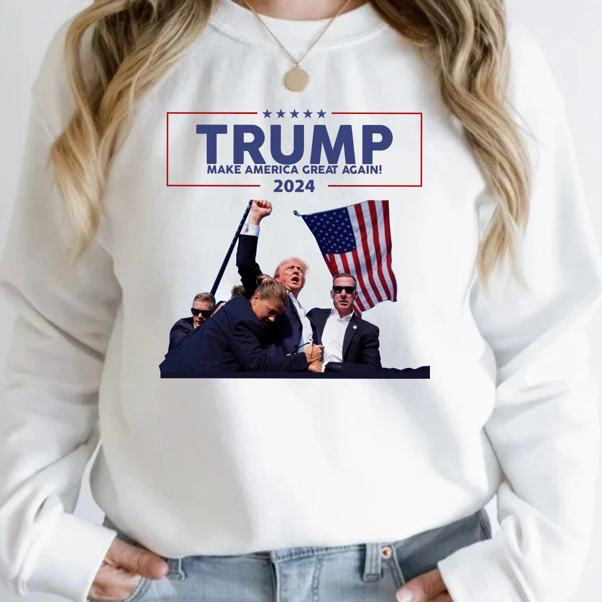 „United We Stand“-Shirt, „Never Surrender“-Shirt, „Fight For America“-T-Shirt, „2024 Rally“-Shirt, „Fight Fight Fight“-Shirt (T-Shirt & Hoodie)