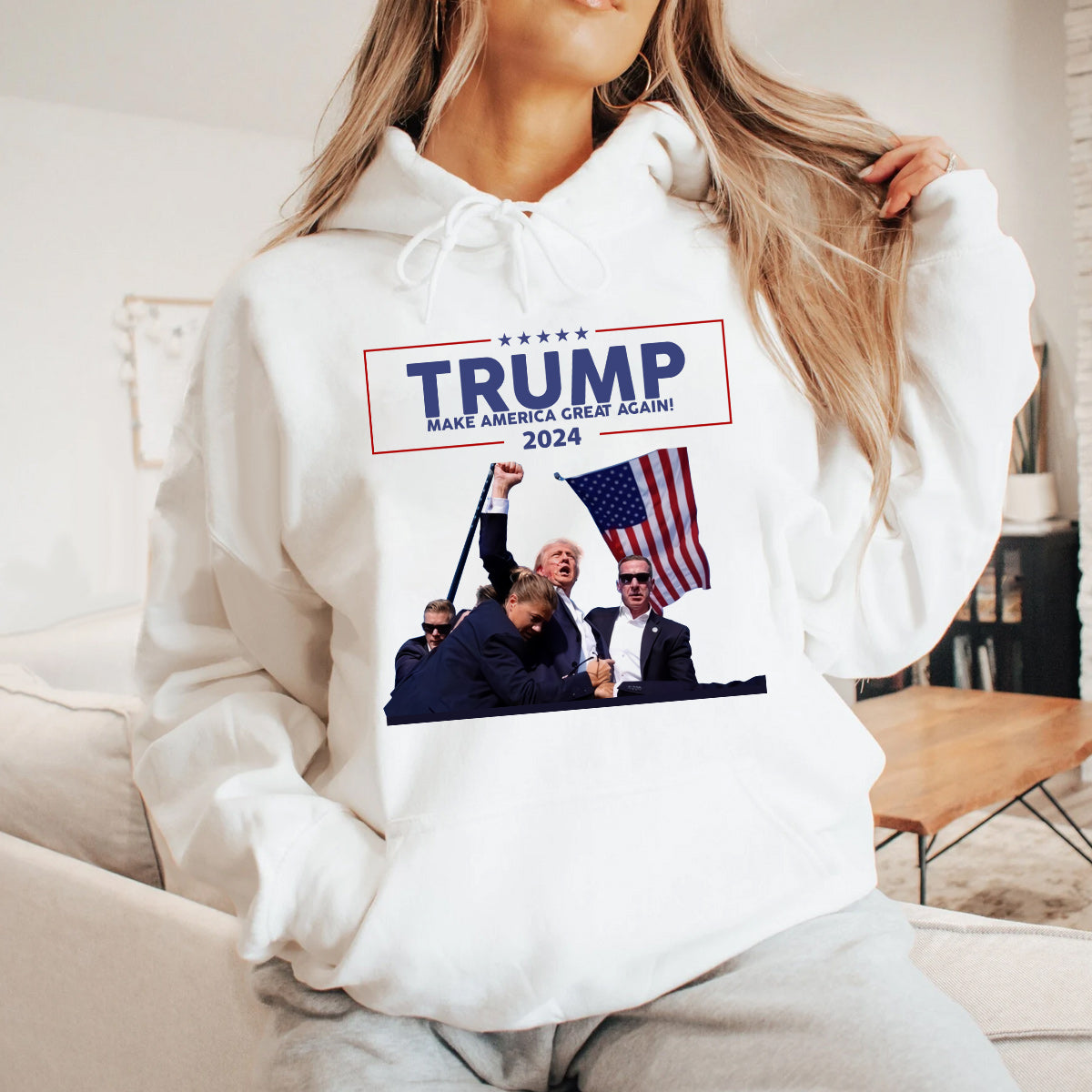 „United We Stand“-Shirt, „Never Surrender“-Shirt, „Fight For America“-T-Shirt, „2024 Rally“-Shirt, „Fight Fight Fight“-Shirt (T-Shirt & Hoodie)