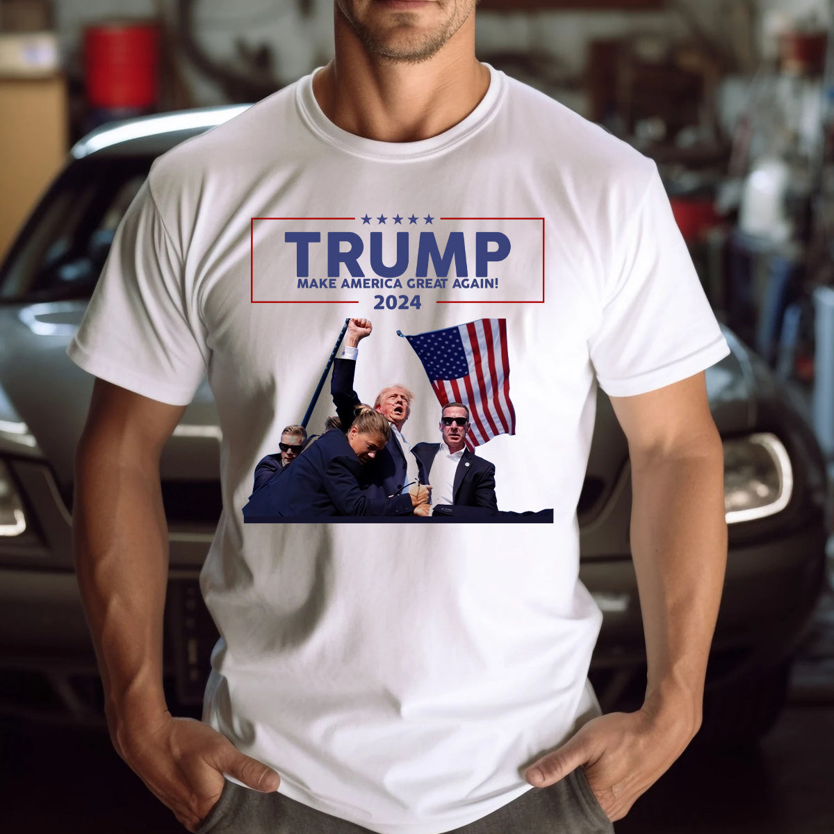 „United We Stand“-Shirt, „Never Surrender“-Shirt, „Fight For America“-T-Shirt, „2024 Rally“-Shirt, „Fight Fight Fight“-Shirt (T-Shirt & Hoodie)