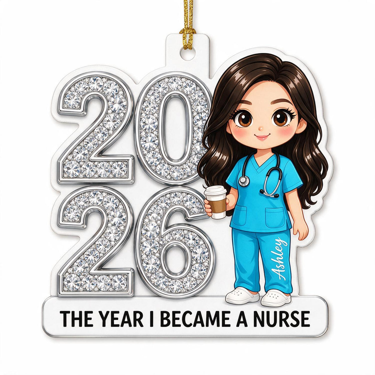 2026 The Year I Became A Nurse Personalized Acrylic Ornament - Custom Name Nurse Graduation Gift, Healthcare Worker Milestone Keepsake Christmas Decor