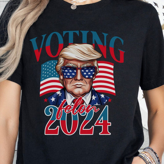„Wähle einen Verbrecher 2024“-T-Shirt, Trump-Shirt, Wahl-T-Shirt 2024, „Unterstütze Trump“-Shirt, „Wähle einen Verbrecher“-T-Shirt, lustiges Geschenk für Freunde, T-Shirt & Hoodie