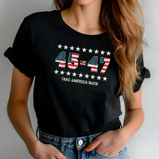 Trump-T-Shirt 45 47 „Take America Back“-Shirt, T-Shirt mit amerikanischer Flagge, Republikanisches T-Shirt, Wahl-T-Shirt, MAGA 2024 T-Shirt, Donald Trump Wahl-T-Shirt & Hoodie