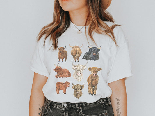 T-shirt et sweat à capuche Highland Cow Lover 0624