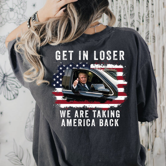 „Trump, steig ein, Verlierer! Wir holen uns Amerika zurück“-T-Shirt, Trump-Shirts, „Trump 'Merica“-T-Shirt, 4. Juli-Shirt & Hoodie