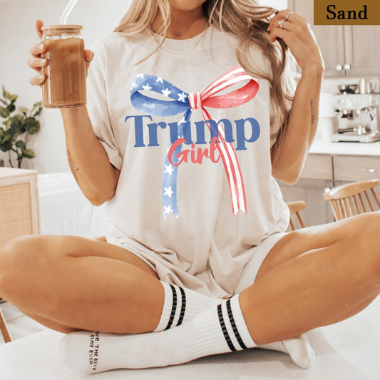 Trump Girl Coquette Shirt, Republikanisches Wahlkampfshirt, Retro-Shirt zum 4. Juli, Coquette Bow Tee, Patriotisches Konservatives Shirt, Pro-Trump-Shirt & Hoodie