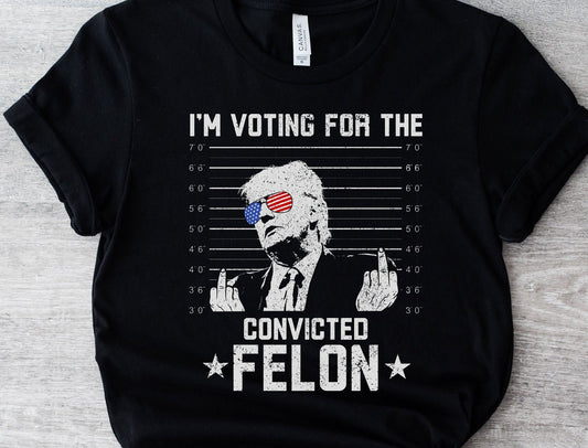 Ich wähle den verurteilten FeI0n! Amerikanische Flagge Trump Lustiges politisches T-Shirt Grafik-Tee Wahlhumor Satire Shirt T-Shirt & Hoodie