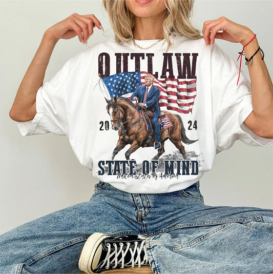 „Outlaw State of Mind“-Präsidenten-T-Shirt | Western-Sweatshirt „Donald Daddy“ | Trump-Cowboy-Shirt | Trump-2024-Shirt & Hoodie – Geschenkideen