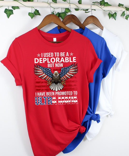 Früher war ich ein Unmensch, jetzt bin ich zum Ultra Maga befördert worden – T-Shirt, 4. Juli-Shirt, Trump-Shirt, amerikanisches T-Shirt & Hoodie