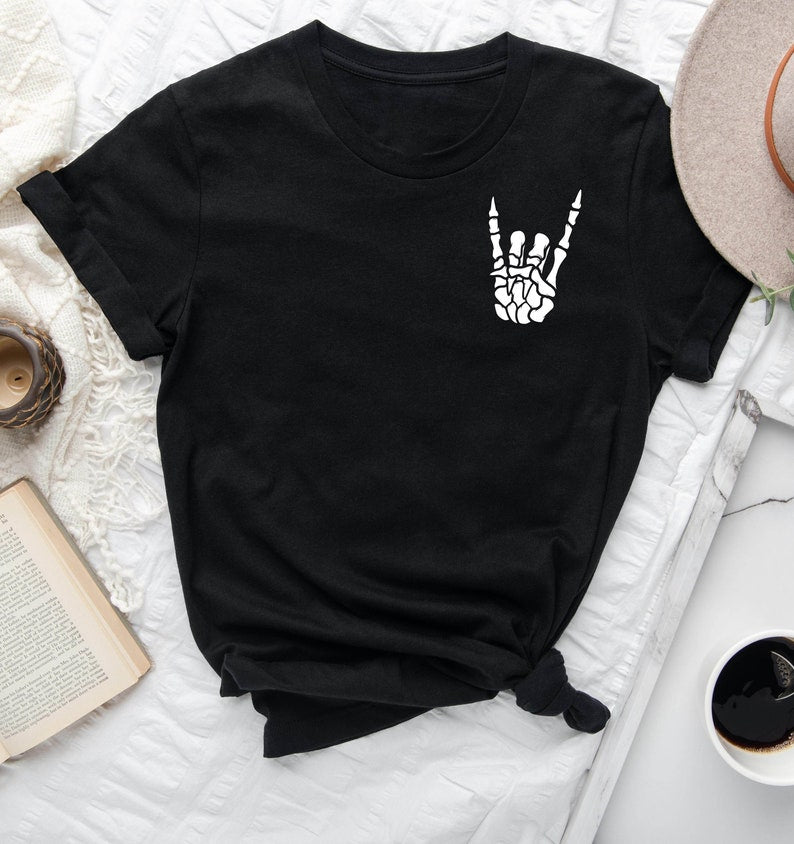 T-shirt et sweat à capuche Halloween avec main de squelette amusante 0924