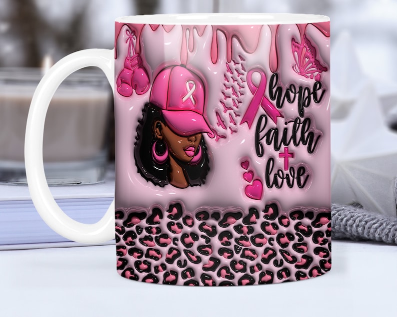 Brustkrebs-Tasse für schwarze Frauen – Tasse zur Sensibilisierung für Brustkrebs 0924
