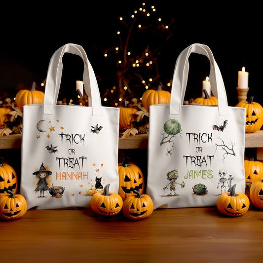 Halloween Tote Bag  for Trick or Treat  - Personalized Halloween Tote Bag 0924