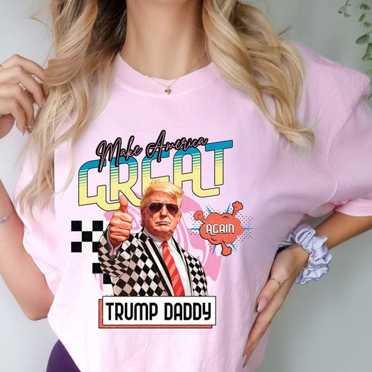 „Daddy's Home“-Shirt, Trump-2024-Shirt, Geschenk für Republikaner, Trump-Shirt 2024, Republikanisches T-Shirt, Wahl-Shirt, Politisches T-Shirt, T-Shirt mit Polizeifoto & Hoodie