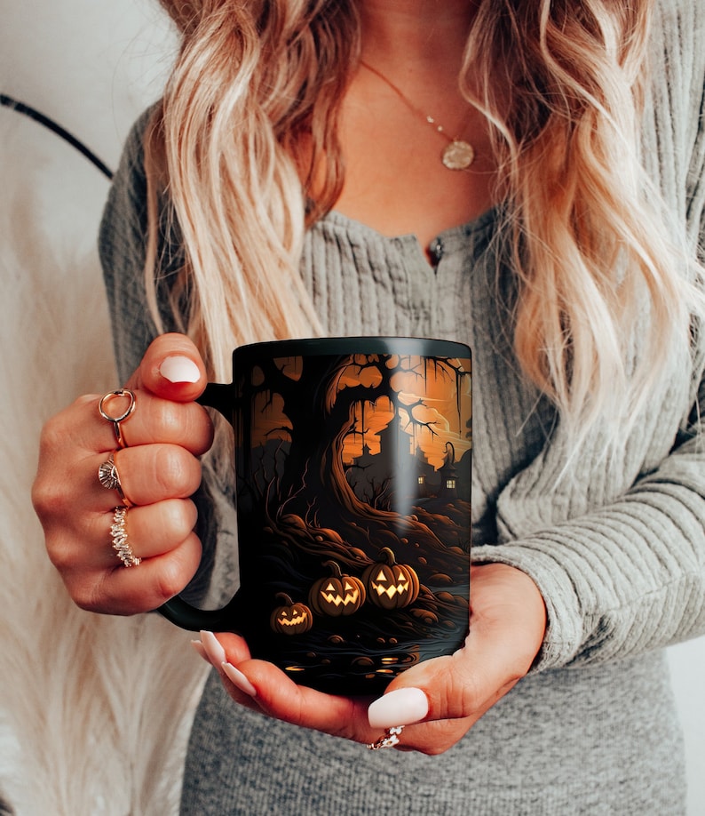 Mug style vintage citrouilles d'Halloween - Mug Halloween 0924