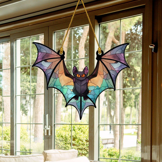 Hängende Fledermaus-Acryl-Ornament, Halloween-Fledermaus-Fensterhänger-Sonnenfänger-Ornament, Halloween-Fensterhänger-Sonnenfänger-Ornament 0924 