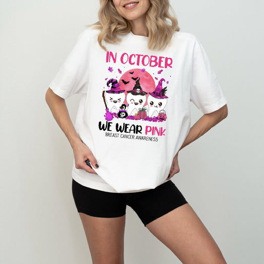 Im Oktober tragen wir rosa T-Shirt, T-Shirt und Hoodie zur Sensibilisierung für Brustkrebs im zahnärztlichen Bereich 0924