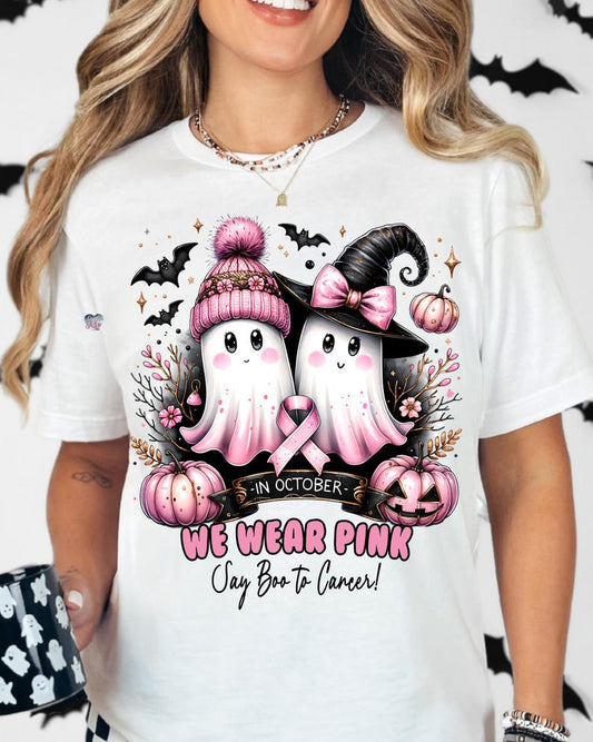 En octobre, nous portons du rose fantôme - Sensibilisation au cancer du sein T-shirt et sweat à capuche 0924