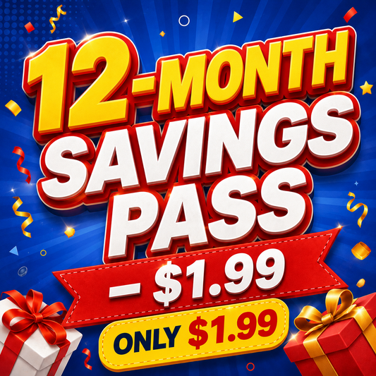 Pass d'Économies de 12 Mois – 1,99 $