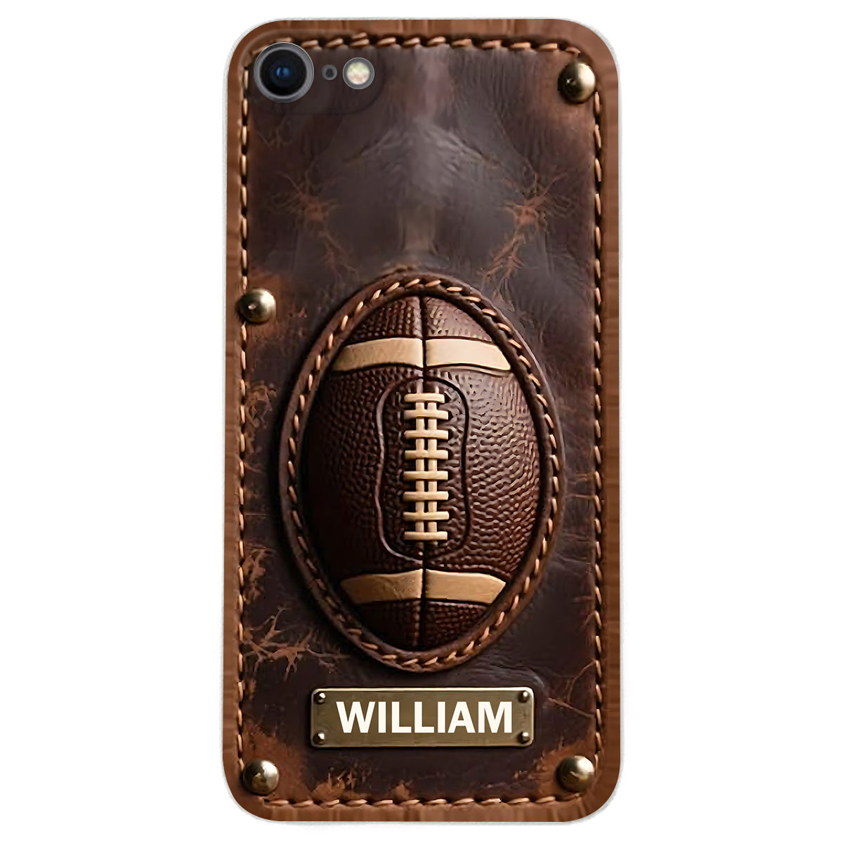 Étui de téléphone en cuir personnalisé pour les jours de match - Football