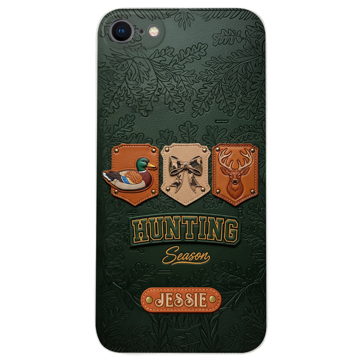 Saison de la chasse - Étui de téléphone en cuir personnalisé sur le thème de la chasse