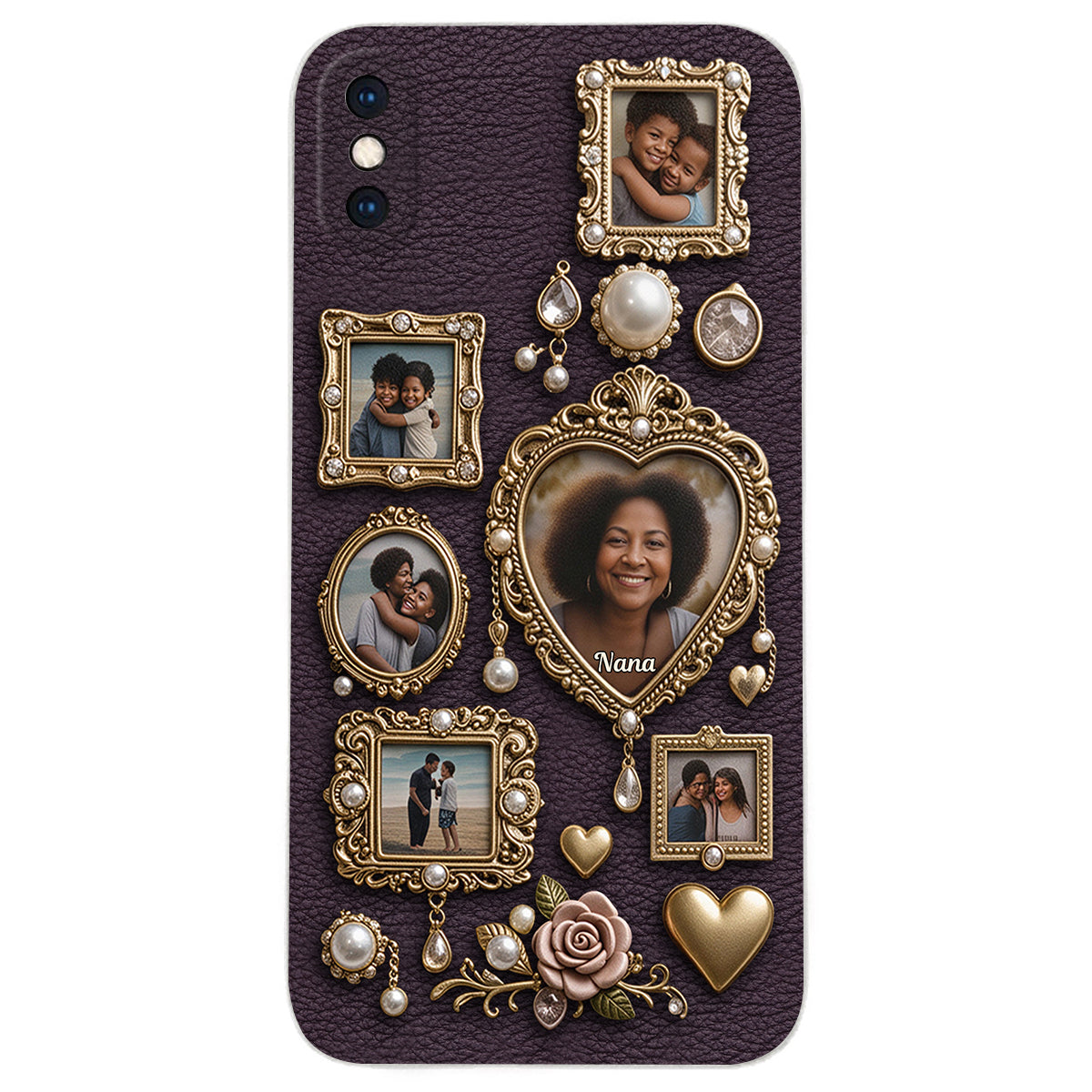 Le petit musée mignon de grand-mère - Étui de téléphone en cuir personnalisé pour grand-mère