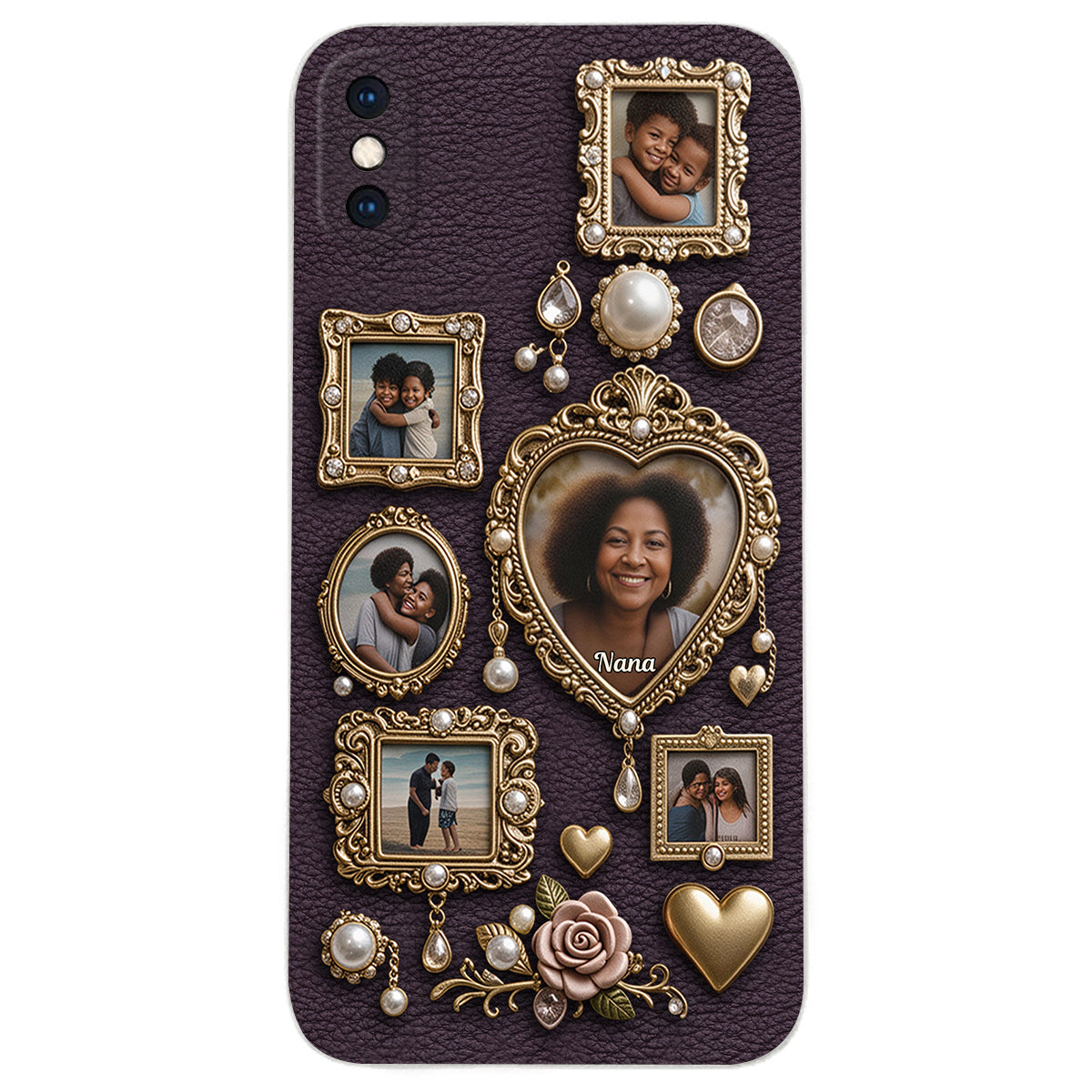 Le petit musée mignon de grand-mère - Étui de téléphone en cuir personnalisé pour grand-mère