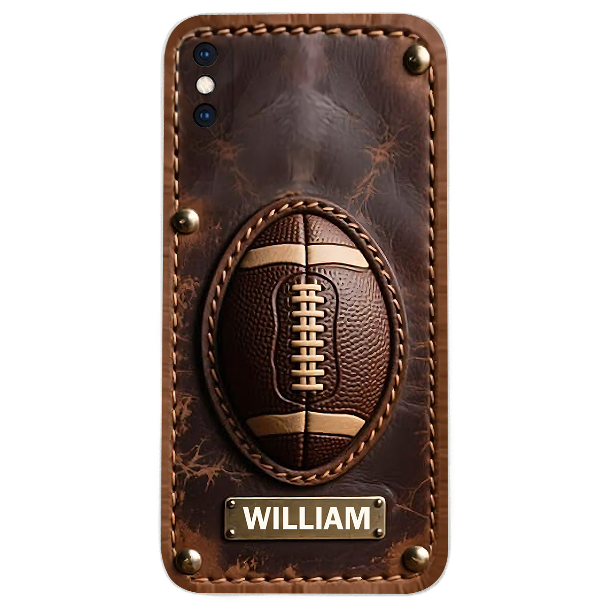 Étui de téléphone en cuir personnalisé pour les jours de match - Football