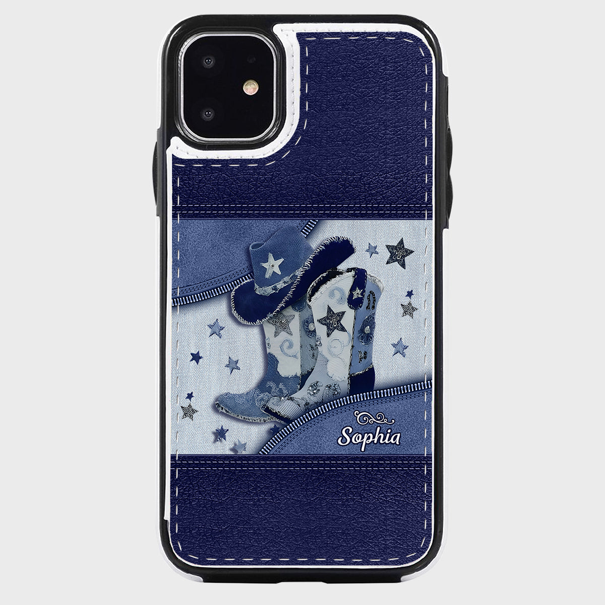 Bottes de cowgirl - Étui portefeuille pliable personnalisé pour téléphone, style cowgirl