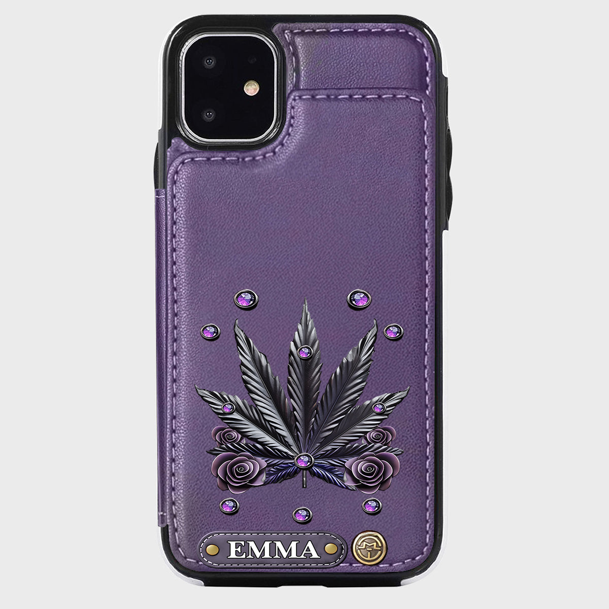Étui portefeuille pour téléphone personnalisé avec motif cannabis - Magnifiques motifs de marijuana