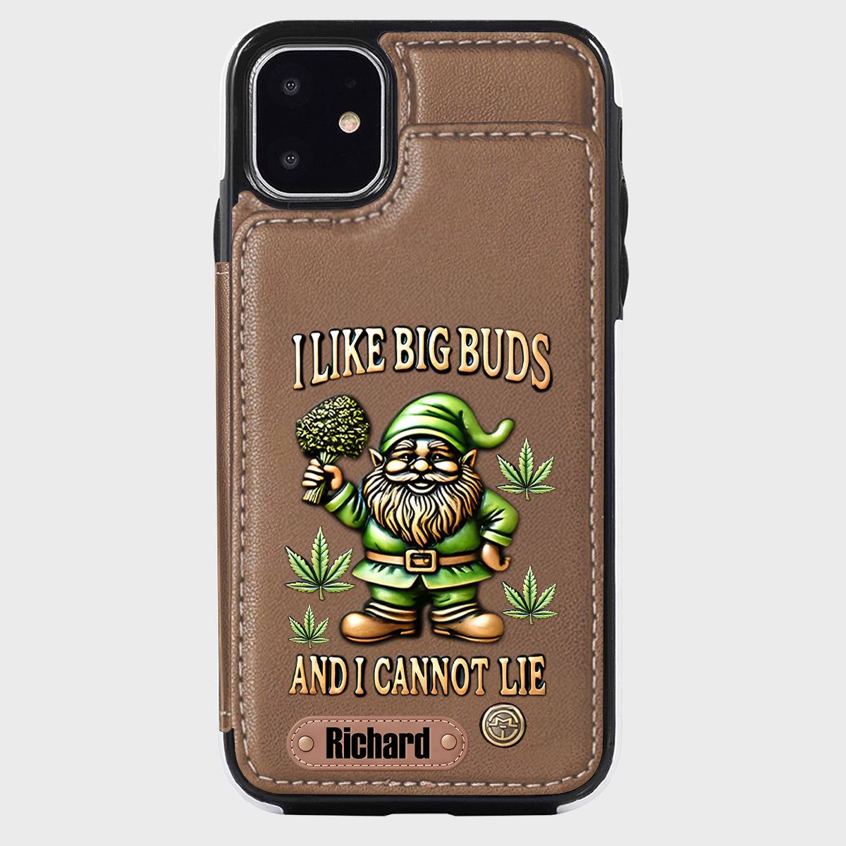 J'aime les grosses têtes - Étui portefeuille de téléphone personnalisé sur le thème du cannabis