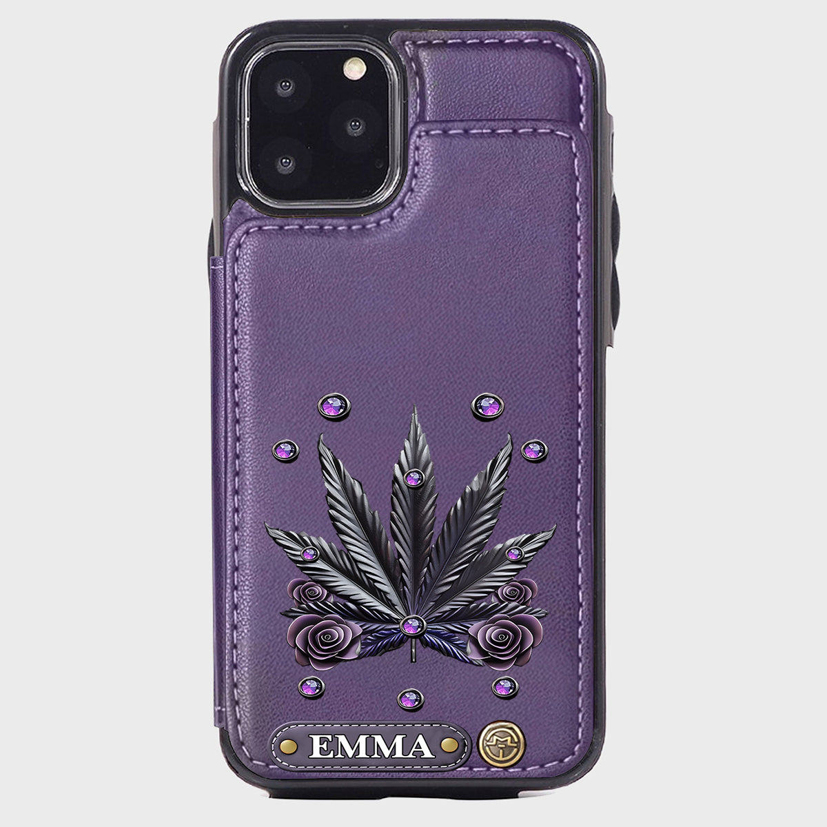 Étui portefeuille pour téléphone personnalisé avec motif cannabis - Magnifiques motifs de marijuana
