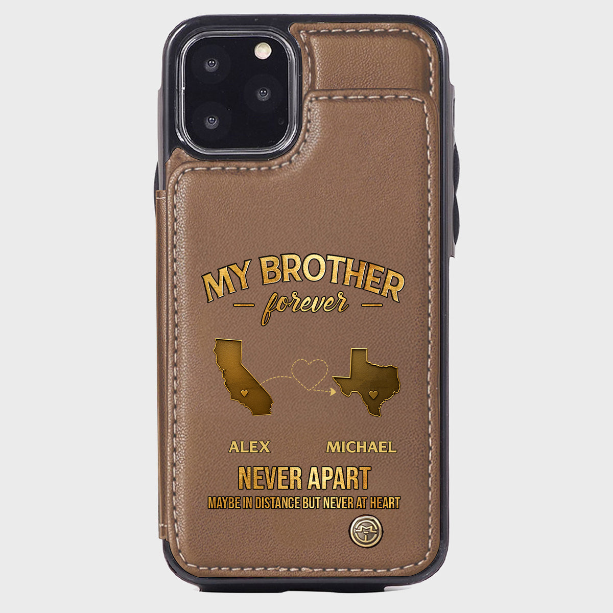 Mein Bruder/Meine Schwester/Mein Sohn... Für immer, nie getrennt. Vielleicht in der Ferne, aber nie im Herzen – Personalisierte Handyhülle mit Geschwistermotiv