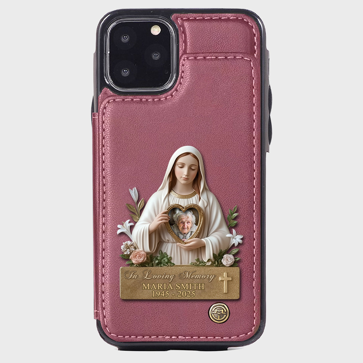 Virgin Mary Memorial - Personalized Memorial Wallet Phone Case
