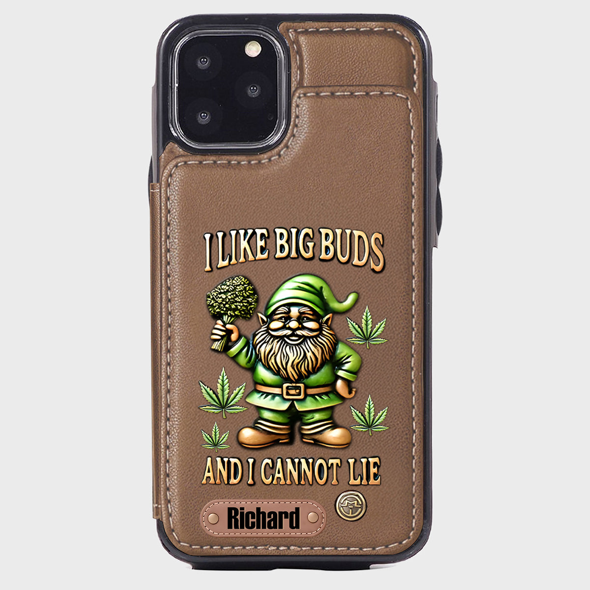 J'aime les grosses têtes - Étui portefeuille de téléphone personnalisé sur le thème du cannabis
