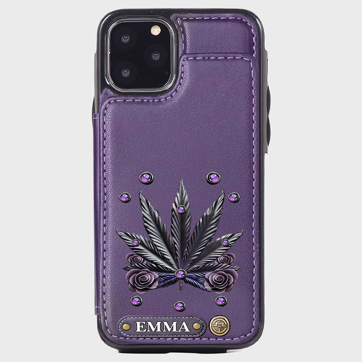 Étui portefeuille pour téléphone personnalisé avec motif cannabis - Magnifiques motifs de marijuana
