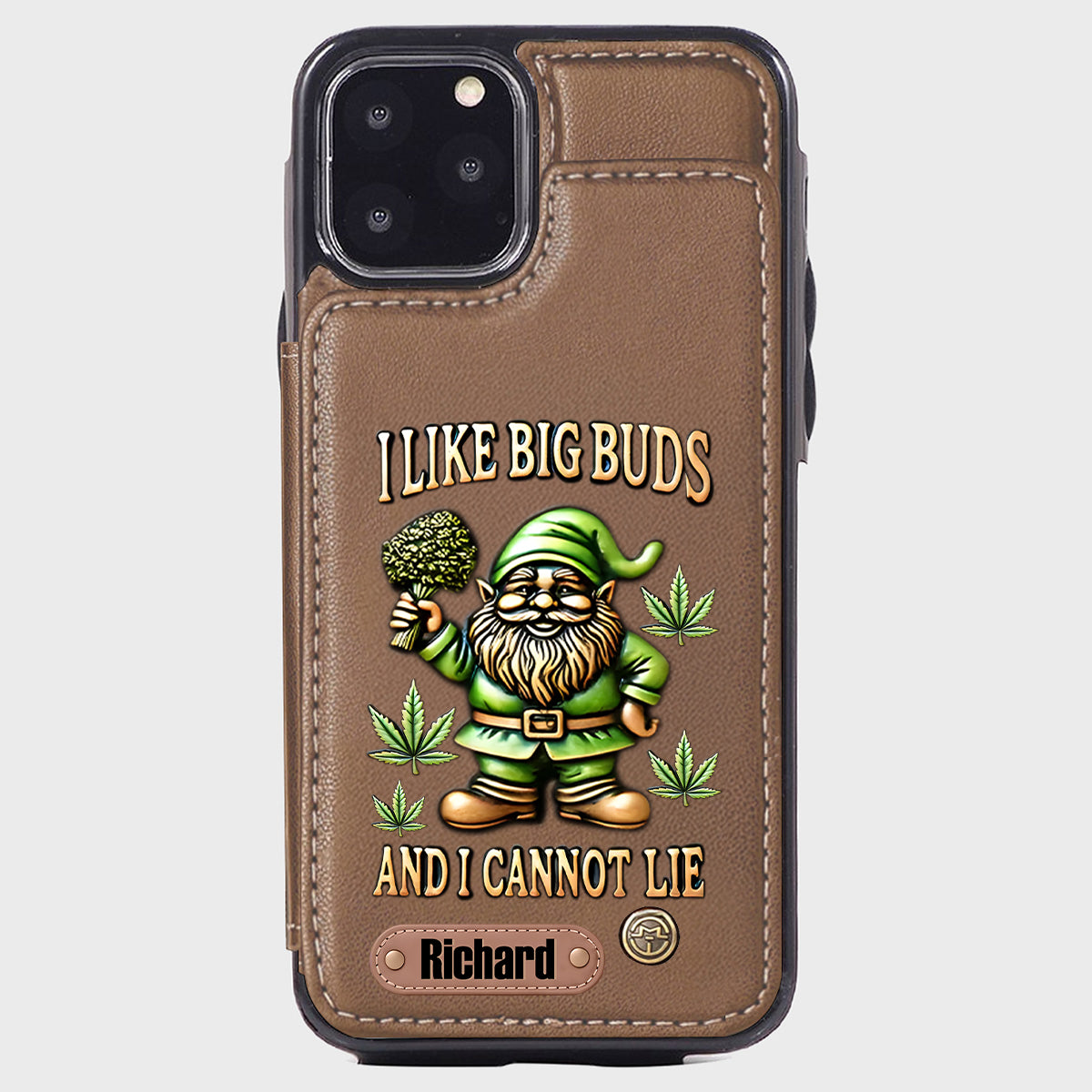 J'aime les grosses têtes - Étui portefeuille de téléphone personnalisé sur le thème du cannabis