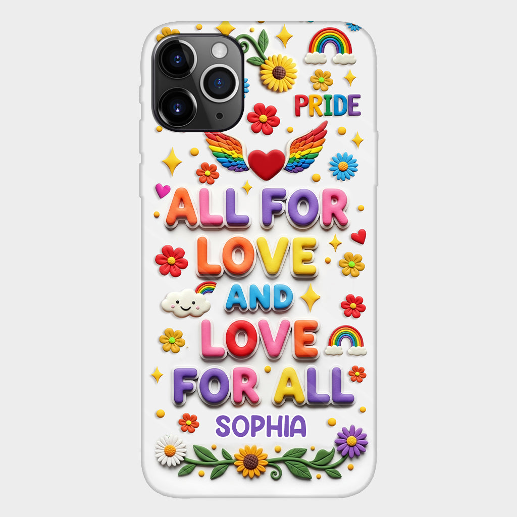 Alles für die Liebe und Liebe für alle – Personalisierte Handyhülle mit LGBT-Unterstützung und Vollbild-Print
