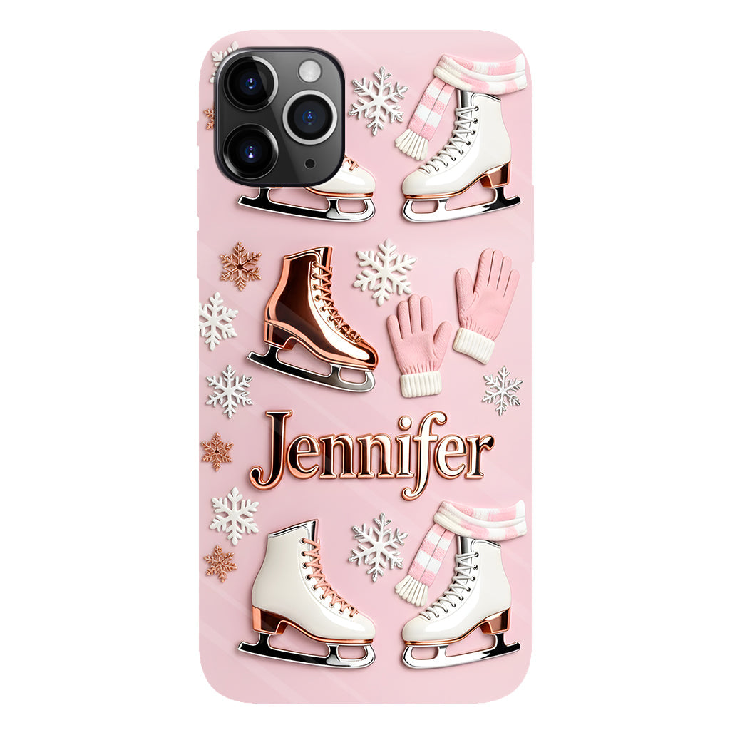 Le patinage sur glace me rend heureux - Coque de téléphone personnalisée avec impression intégrale sur le thème du patinage sur glace