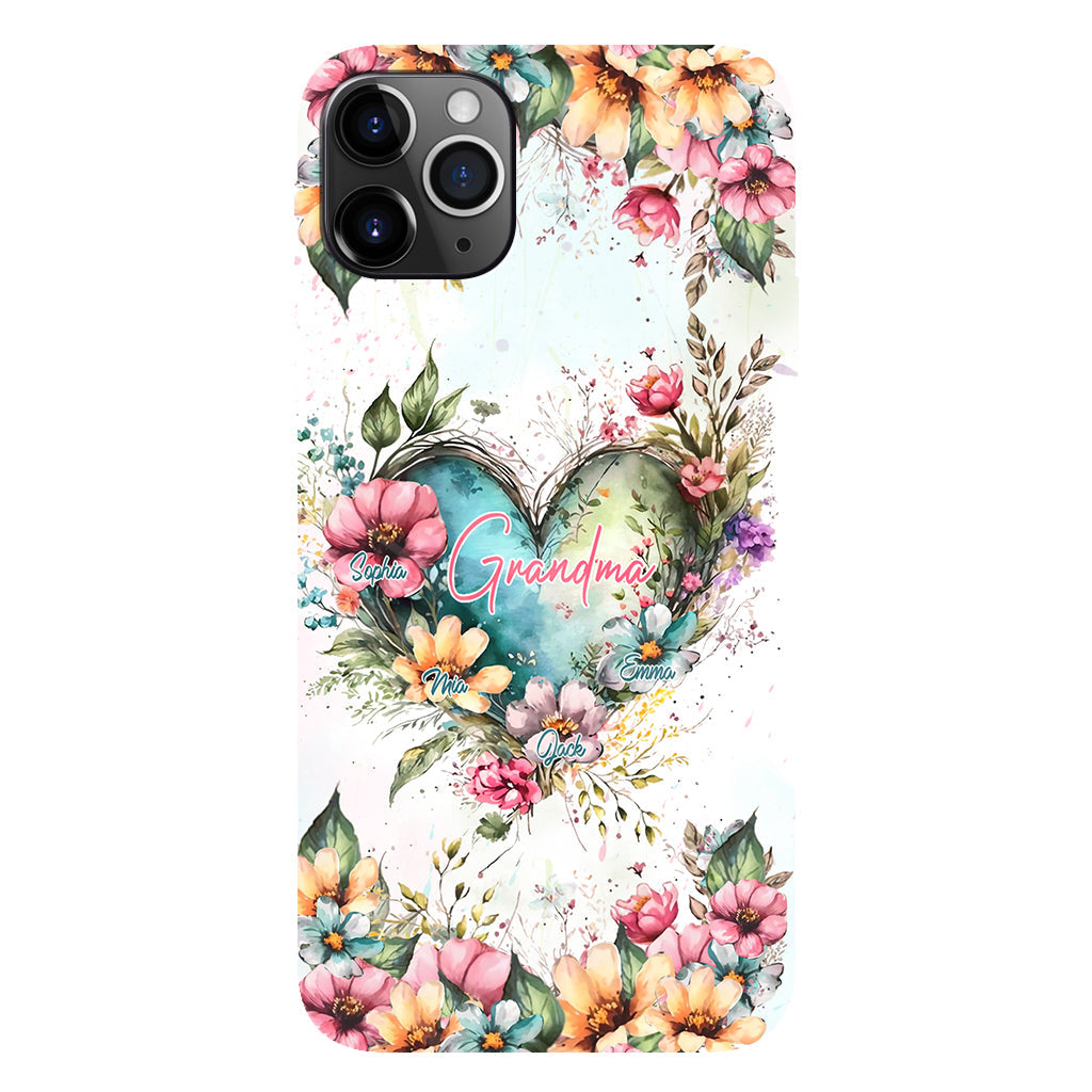 Grandma's Mom's Flowers - Personalized Grandma Full Print Phone Case