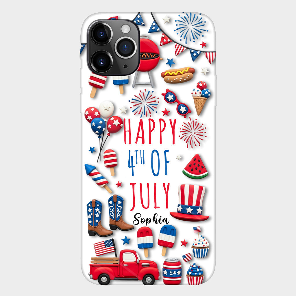Joyeux 4 juillet ! Coque de téléphone personnalisée avec impression intégrale pour la fête nationale américaine (4 juillet).