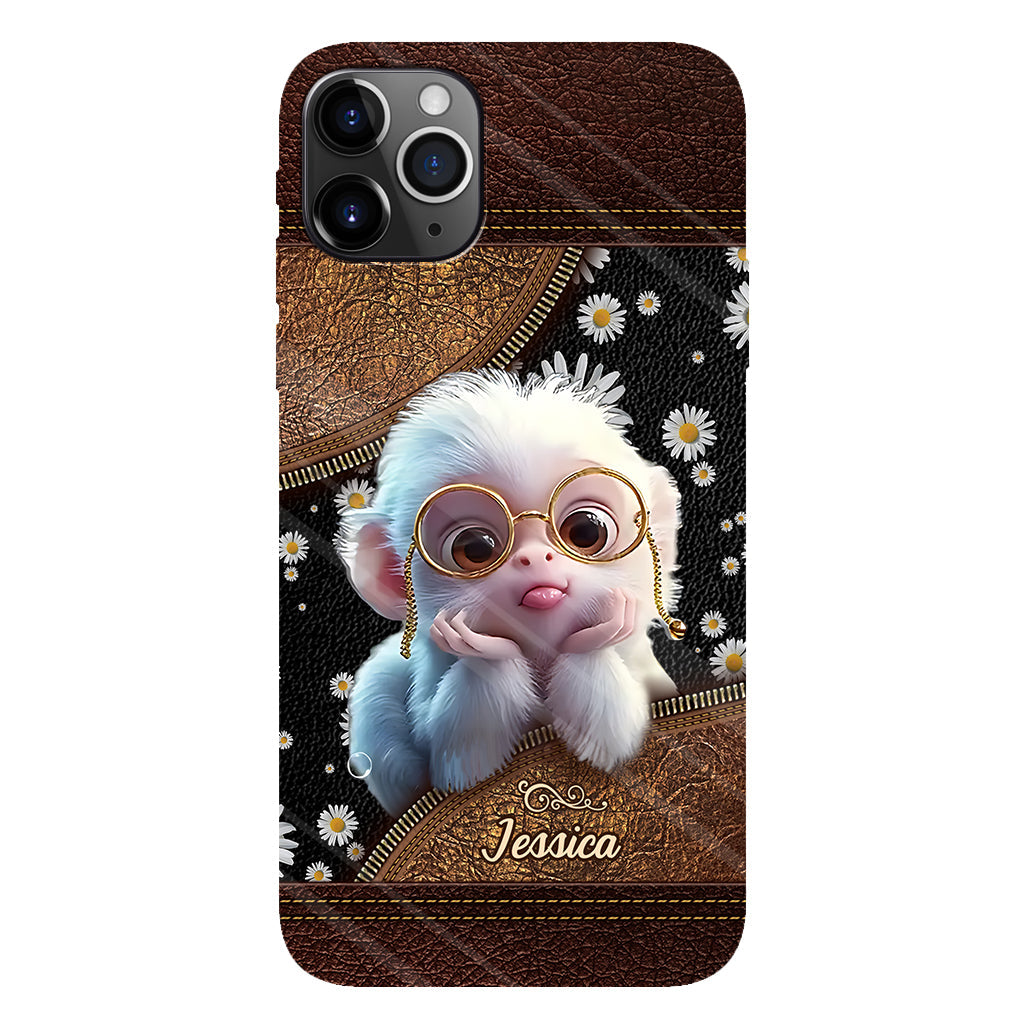 Coque de téléphone personnalisée avec imprimé intégral représentant un singe mignon