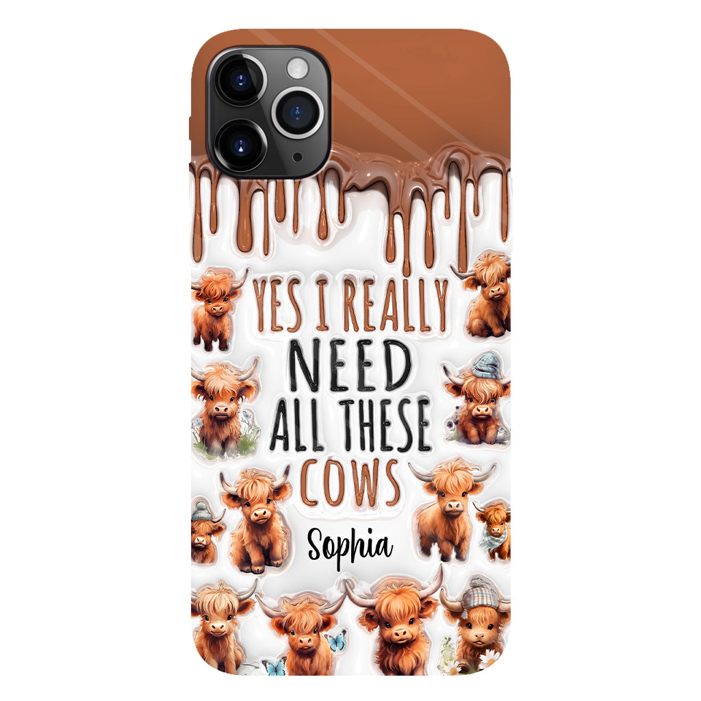 Oui, j'ai vraiment besoin de toutes ces vaches - Coque de téléphone personnalisée avec impression intégrale